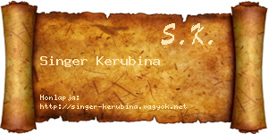 Singer Kerubina névjegykártya